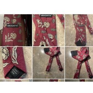 Bugatti Tie Italian Silk burgundy brown mix Men Women Mens Necktie USA